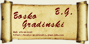 Boško Gradinski vizit kartica